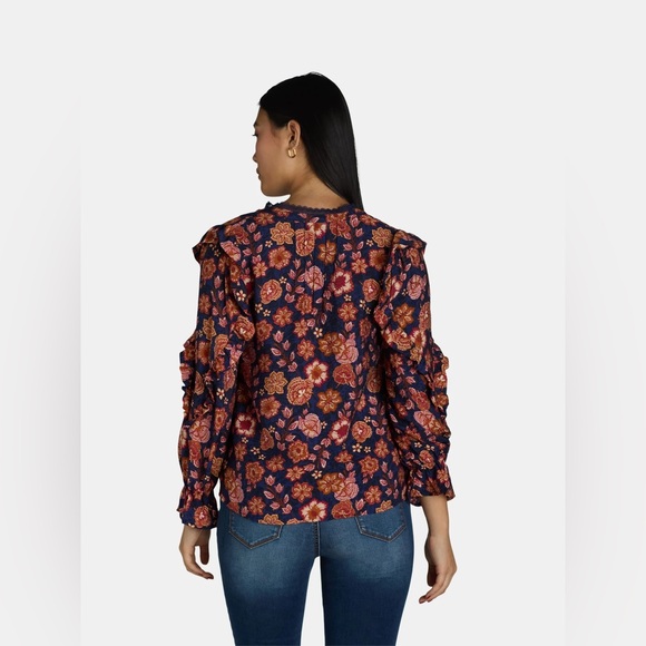 The Pioneer Woman Pleated floral ruffle blouse size 1X - Picture 2 of 11